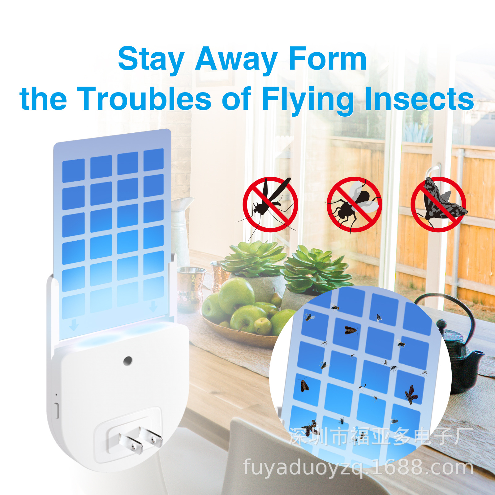 Sticky Mosquito Killer Lamp Passed Epa Certification Uv Purple Light to Attract Mosquitoes, Kill Mosquitoes, Supplement Flies, Fruit Flies and Cockroaches, Catch Sticky Mosquito Lamp