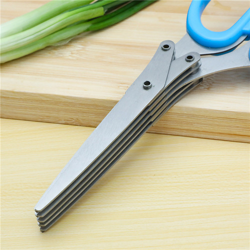 家用厨房多功能食物剪不锈三层 /五层钢葱花剪两用碎食剪强力剪刀