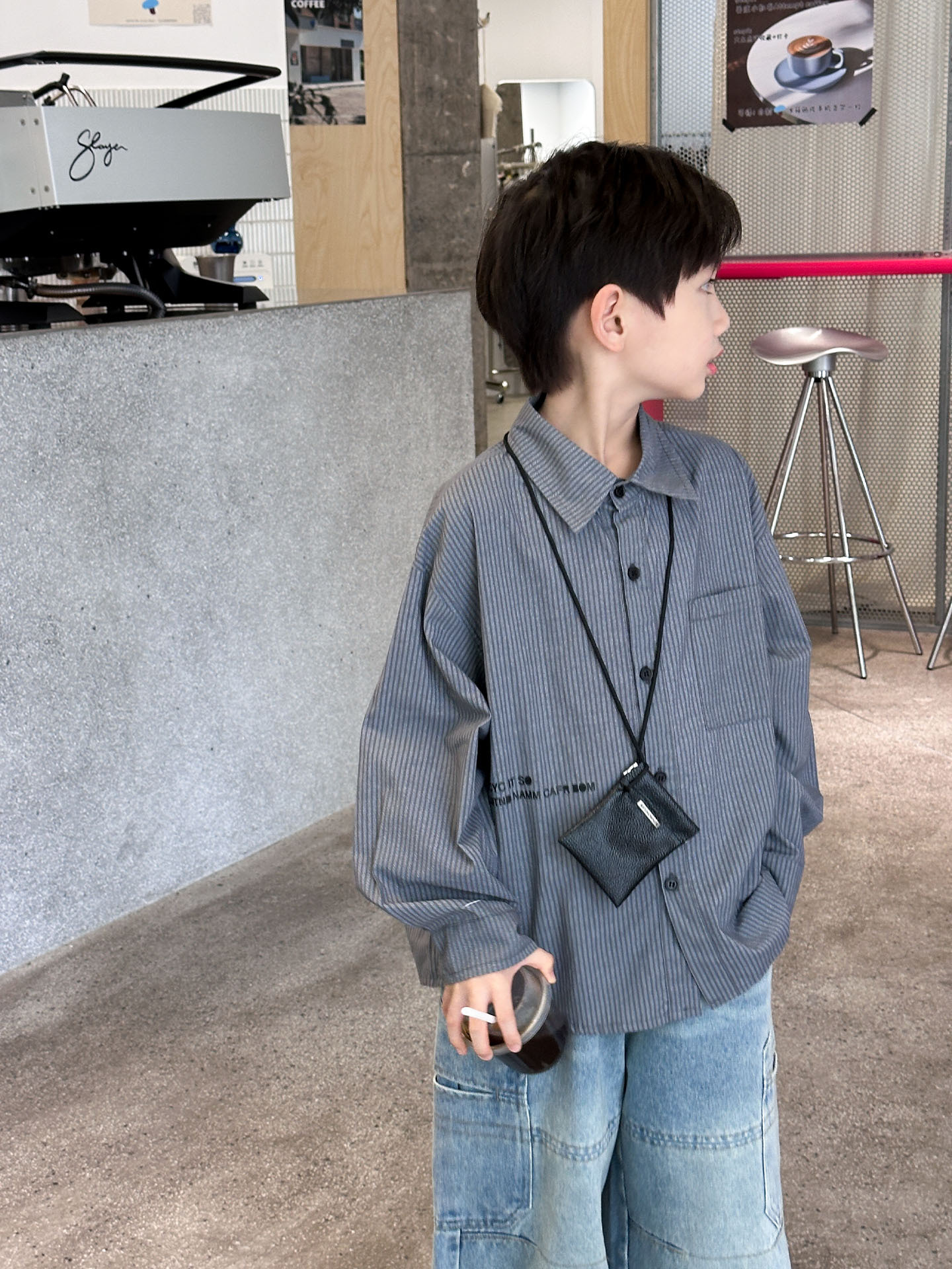 McCarthy ropa infantil camisa de niño camisa a rayas para niños 2025 nueva primavera y otoño ropa de niño superior de otoño