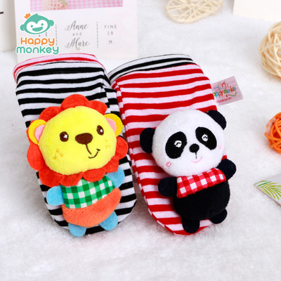 Happy monkey newborn baby three-dimensional Cartoon animal panda lion Bell Socks baby Socks Toys