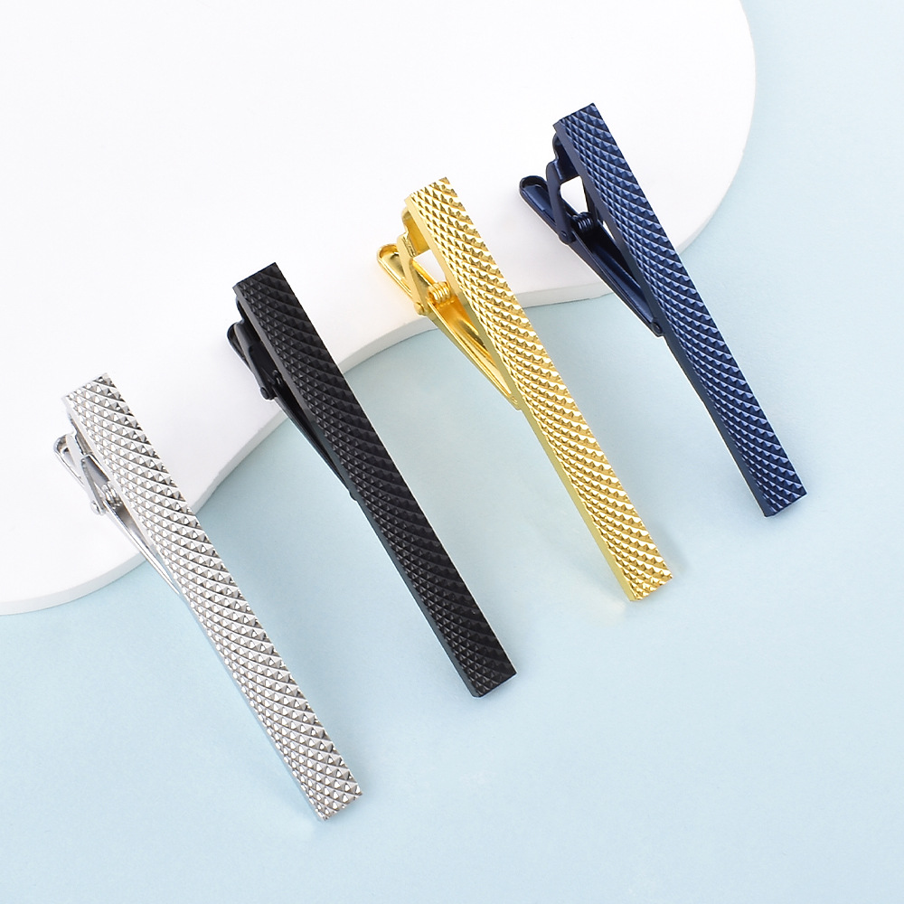 Amazon Cross-border New Copper Carved Pot Tie Clip Simple Men's Business Shirt Tie Clip Accessories