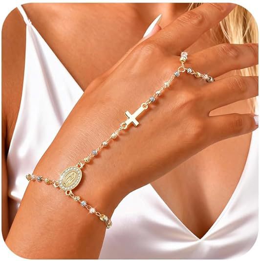 Amazon's Hot-Selling Trendy Stainless Steel 18K Gold-Plated Cross Design Portrait Round Pendant Bracelet Jewelry Amazon's Hot-Selling Trendy Stainless Steel 18K Gold-Plated Cross Design Portrait Round Pendant Bracelet Jewelry