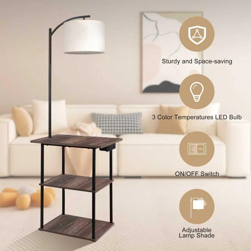 Cross-Border New Floor Lamp with Table Drawer USB Charging Sofa Living Room Bedroom Bedside Lamp Creative Floor Lamp Cross-Border New Floor Lamp with Table Drawer USB Charging Sofa Living Room Bedroom Bedside Lamp Creative Floor Lamp