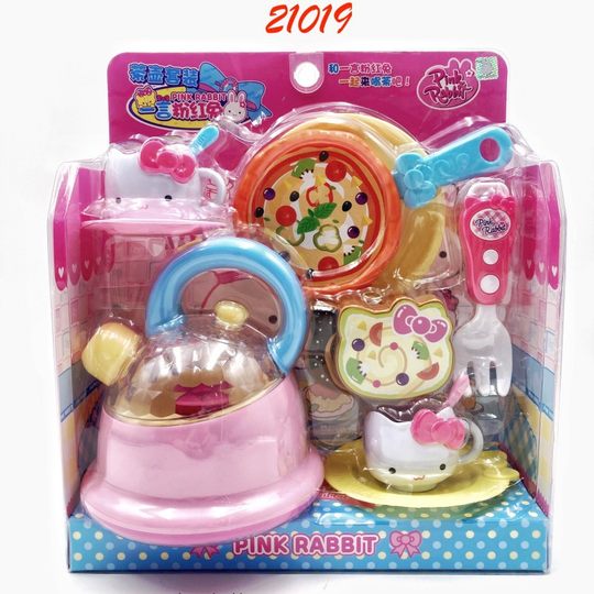 One-word Pink Rabbit Kitchen Refrigerator Mini Dressing Table Cake Party Simulation Medical Tools Girls Play House Toys Batch