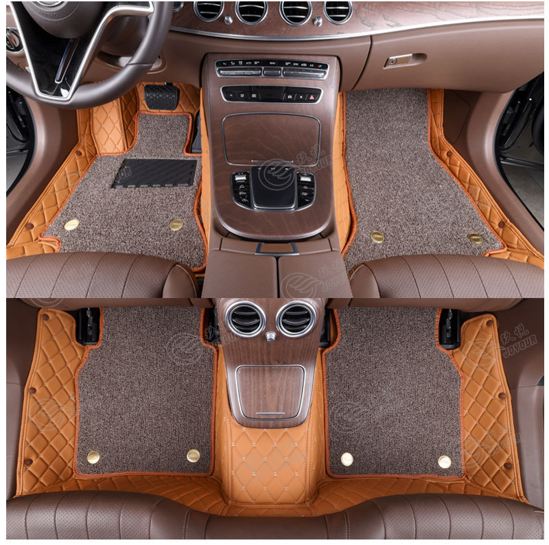 Cross-Border Double-Layer Silk Loop Full-Coverage Leather Floor Mats, Car Floor Mats Direct from the Source Factory, Dropshipping Available