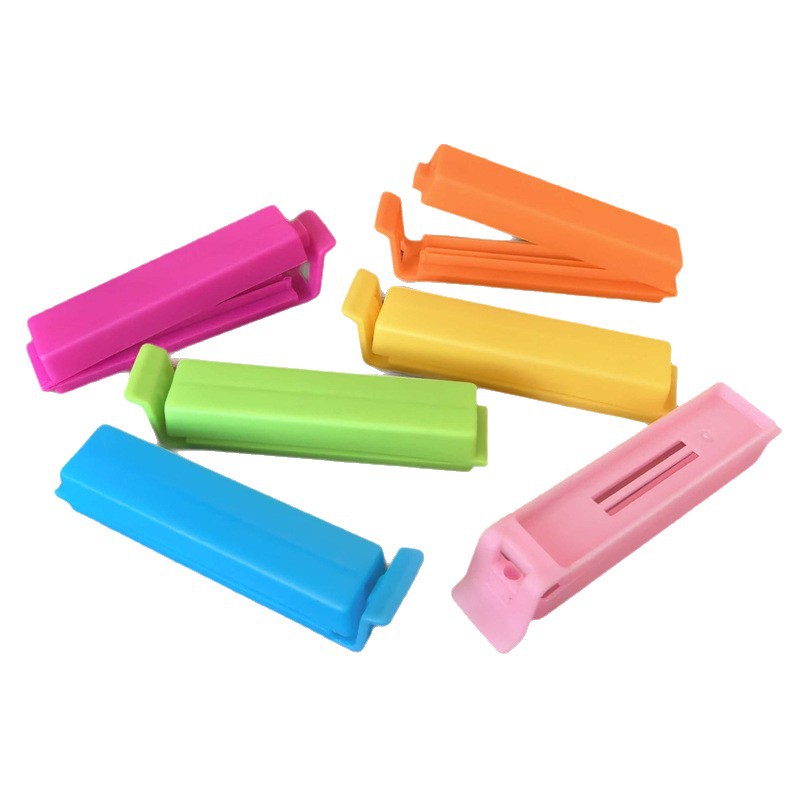 Fabricante Y pequeño plástico de 7cm de clip de sellado de alimentos té bocadillos de sello a prueba de humedad clip de impresión multicolor LOGO