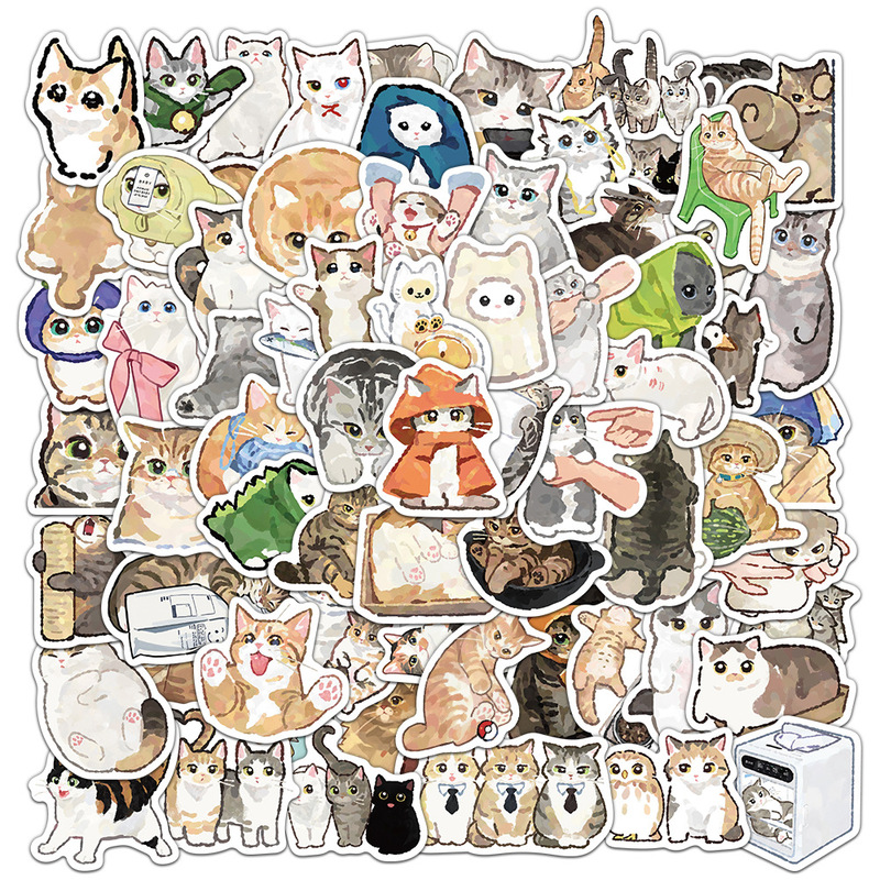 50枚-217枚の国境を越えた爆発的なお笑い猫犬の表情が落書きシールを包んでトランク防水シールを飾る|undefined