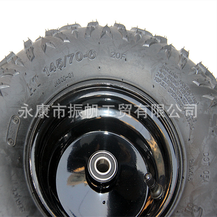 Four-Wheel Steering Wheel Go-Kart Accessories 145/ 70-6inch A-Shaped Vacuum Tire with 6002 Bearing Front Hub