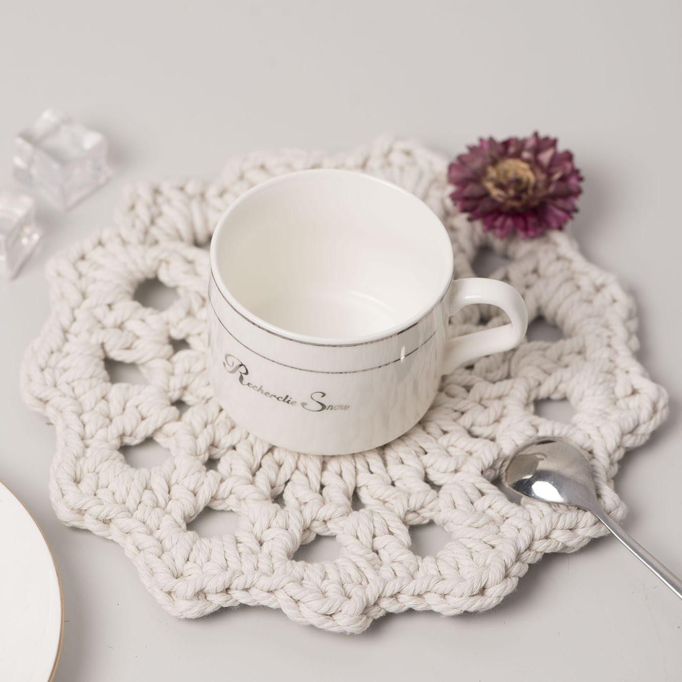 Nórdico de algodón cuerdas de viento taza almohadilla de alta calidad decoración de mesa de comedor cuerdas de algodón trenzadas almohadilla de aislamiento térmico circular accesorios de comida occidental almohadilla de platos