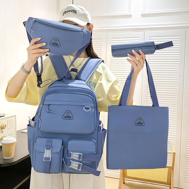 GUIYU Trendy Backpack Set For Middle School - Spacious Canvas Bookbag With Crossbody Strap, Ergonomic Shoulder Support_voghion.com