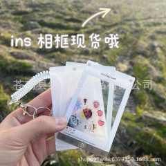 高颜値INSフォトフレームアクリルdiyロック音楽キーホルダーiストラップ小紅本同金