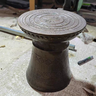 仿古铜茶几 中古风边几 酒店客厅角几 轻奢艺术摆件玻璃钢定制