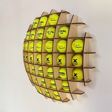 网球展示架纪念架托架网球馆装饰创意造型架陈列柜挂墙收藏44粒球