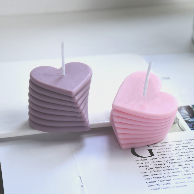 Rotating Overlap Heart Candle Mold INS Korean Style Heart Scented Candle Gypsum Mold Home Daily Decor 