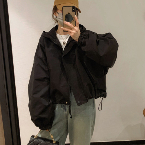 Bestselling Mint Man 2024 Hooded Jacket Spring New Casual Windbreaker Short Sleeve Petite Women's Loose Short Coat