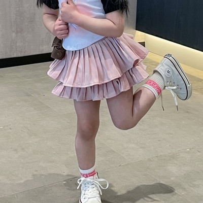 Falda de pastel para niñas falda blanca de verano estilo princesa falda mullida para niños estilo occidental frito calle bebé 2023 delgada