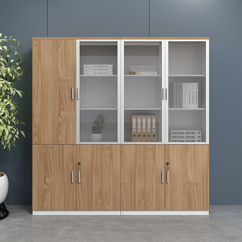 资料柜木质文件柜办公室老板桌配套书柜带锁柜子档案橱办公文件柜