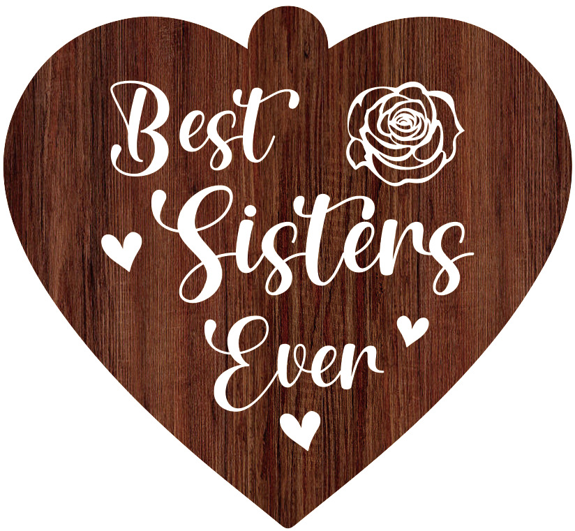 최고의 자매 호두 색 양면 인쇄