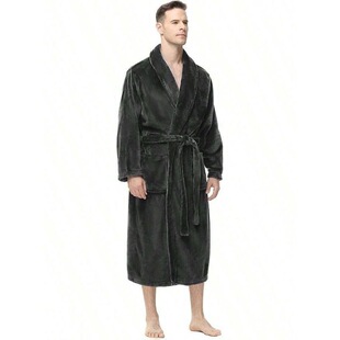 D 69835 Flannel Fleece Bathrobe Men ���m�q˯�� �羳�W��