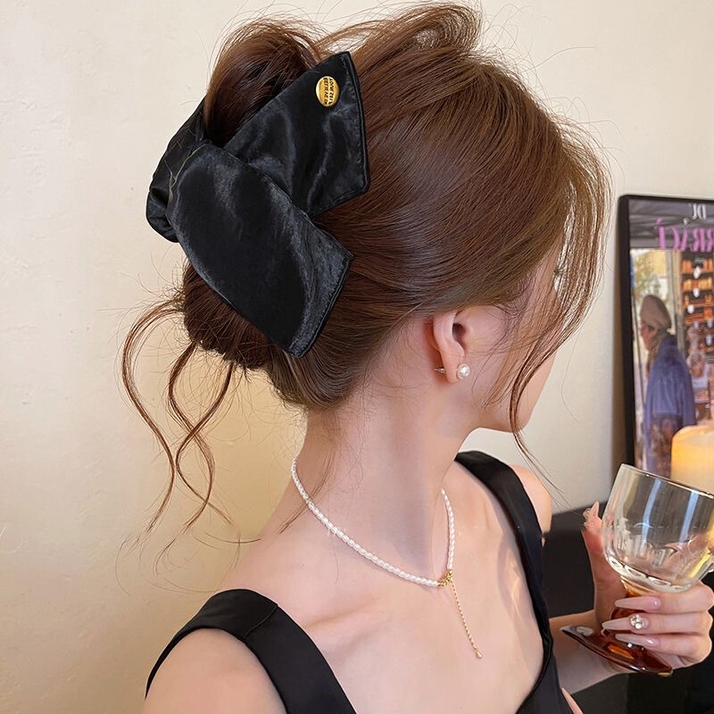 フレンチサテンシェル三角グリッパー女性用 2025 新しいハイエンド後頭部大型ヘアピンサメクリップヘアアクセサリー|undefined