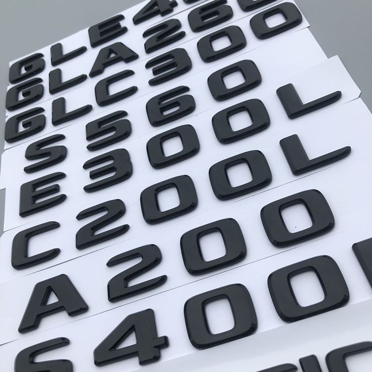 New Mercedes-Benz emblem for the rear of the GLC300, GLA260, C200L, and E300L models; black emblem stickers for car modification