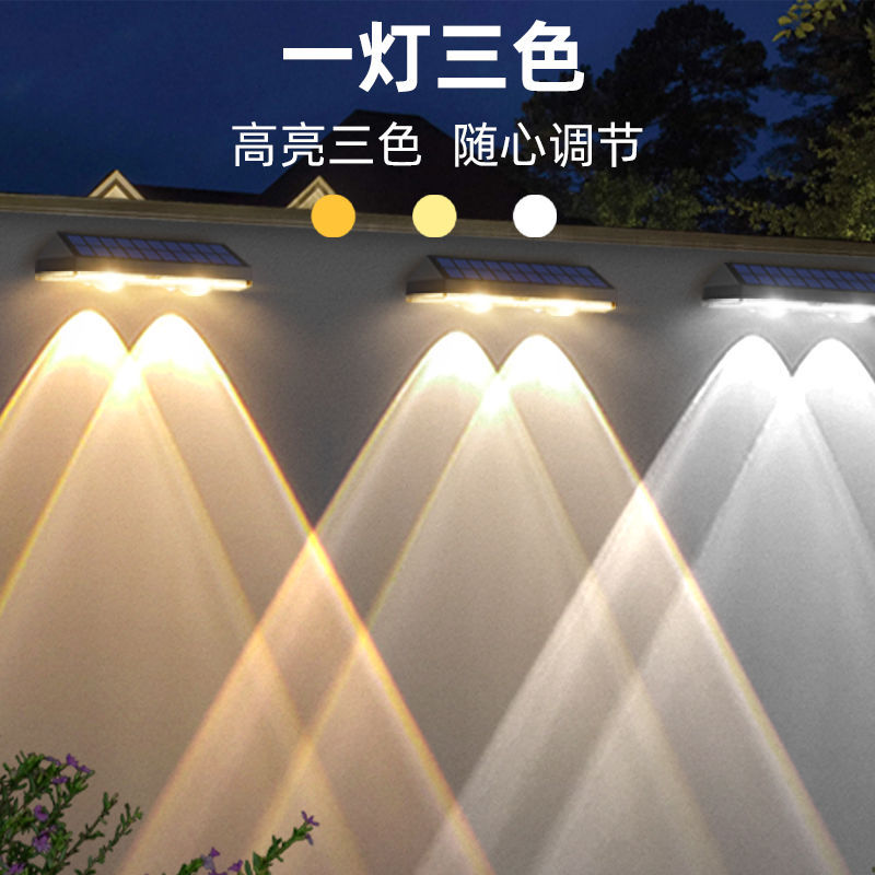 lámpara solar de pared de lavado patio exterior terraza impermeable lámpara de pared de balcón jardín atmósfera decorativa diseño de lámpara de color foco