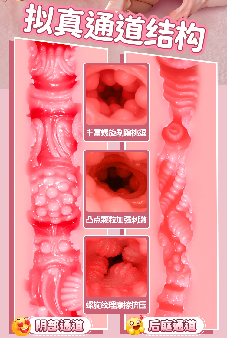 Jiuai Manual Male Masturbator TPE Jelly-Soft Hip Half-Body Adult Toy — detail image 11