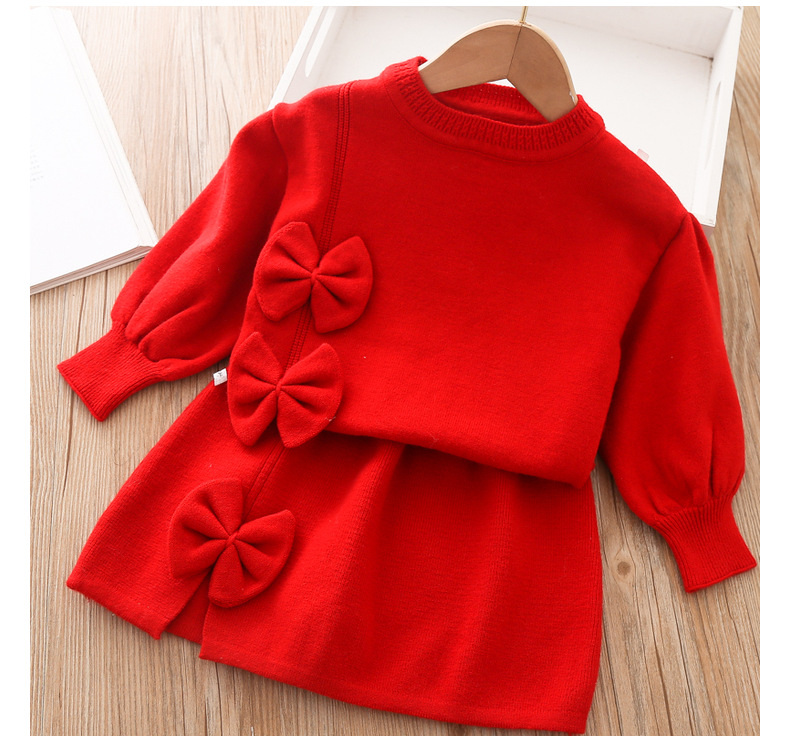Completo due pezzi in maglia per bambina moda autunno bimbi_voghion.com