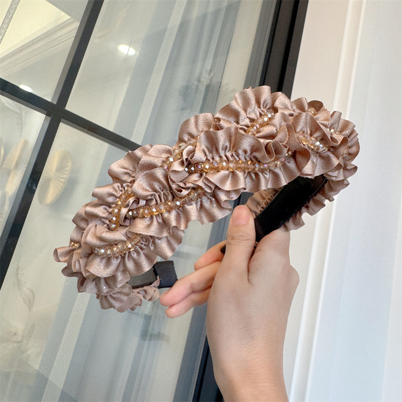 B248 個性的で万能なヘアバンド 女性用 軽やかな高級感 ビーズデザイン 重厚なクリスタル シンプルでフレッシュなヘアアクセサリー|undefined