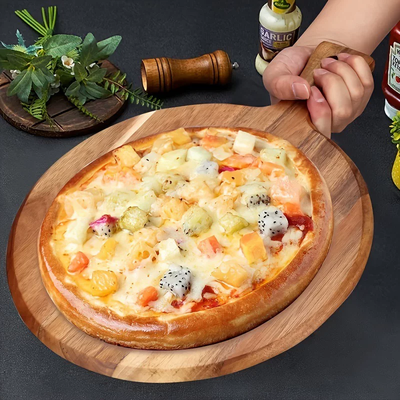 Доска для пиццы из акации с ручкой подвесной разделочная японская кухонная доска дом хлеб фрукты