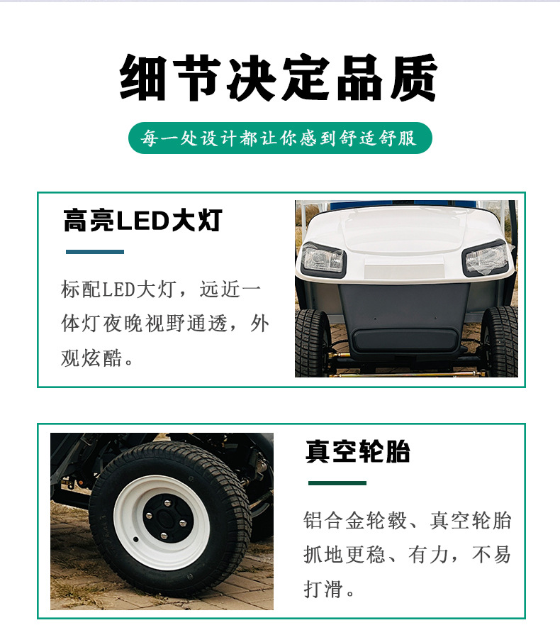 Golf Cart Manufacturer Foreign Trade Export Van Hydraulic Tailboard Transfer Vehicle Electric Sightseeing Vehicle 2-Seater