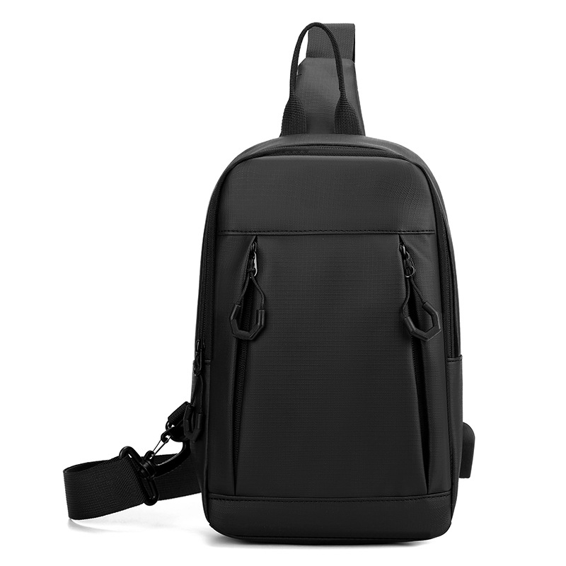Bolso de pecho para hombre de moda coreana, bolso de mensajero de cercanías con carga USB multifuncional, bolso de hombro de todos los partidos fuera de moda