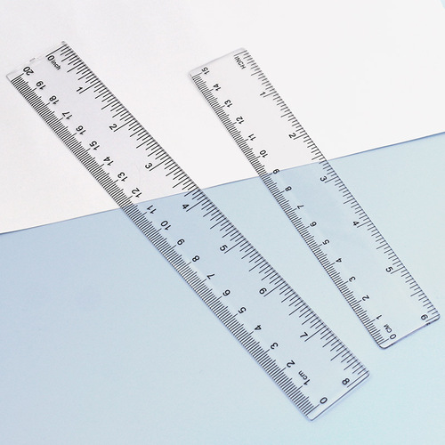 Student learning stationery double scale 20/30cm transparent plastic ruler teacher painting teaching measuring tool