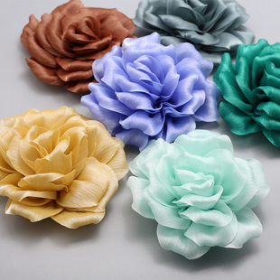 Super large camellia flower hand-stitched mesh surface artificial flower corsage material hair accessories clothing bag decorative handmade flower DIY