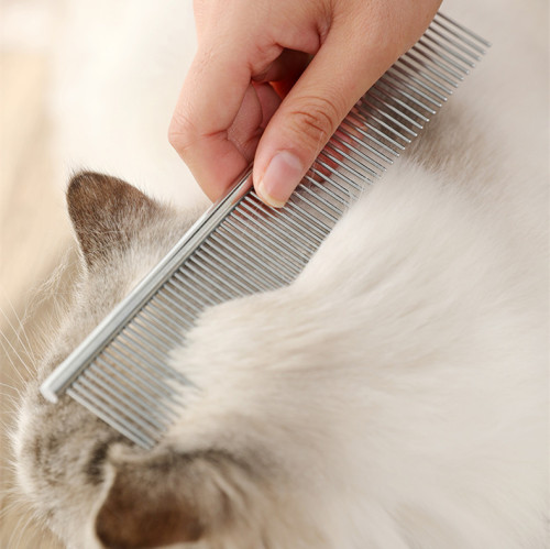 Pet comb long hair cat brush stainless steel comb tangle steel comb cloth Ragdoll cat dog face comb dense straight