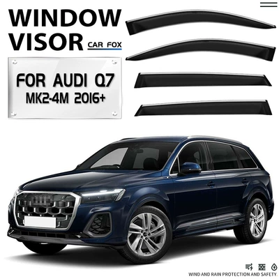 Rain shield – visor - standard-packaging-without-logo-audi-q7-mk2-4m-2016-2025-plexiglas-with-bright-strips-window-rain-shield