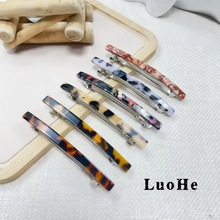 络禾饰品韩国东大门后脑勺豹纹一字弹簧夹夹子头饰发夹发卡边夹女