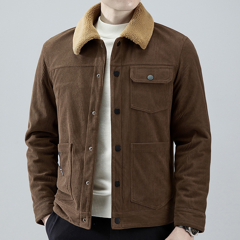 2022 nuevo Otoño e Invierno chico duro transfronterizo Forrado de lana para hombres engrosado Youth Plus size jacket chaqueta de pana para hombres