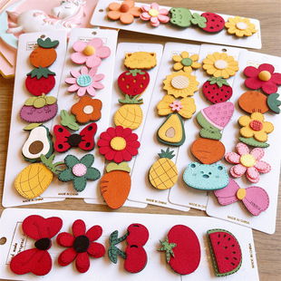 Korean children's posting cartoon candy-colored magic stickers cute simple broken hair finishing artifact fruit hook and loop