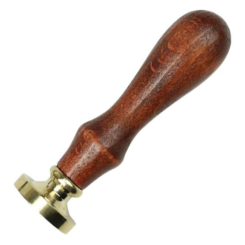 Sello de pintura de fuego retro cabeza de capítulo letra europea sello de un solo capítulo mango de madera cuenta de mano sello de pintura de fuego cabeza de cobre redondo sólido