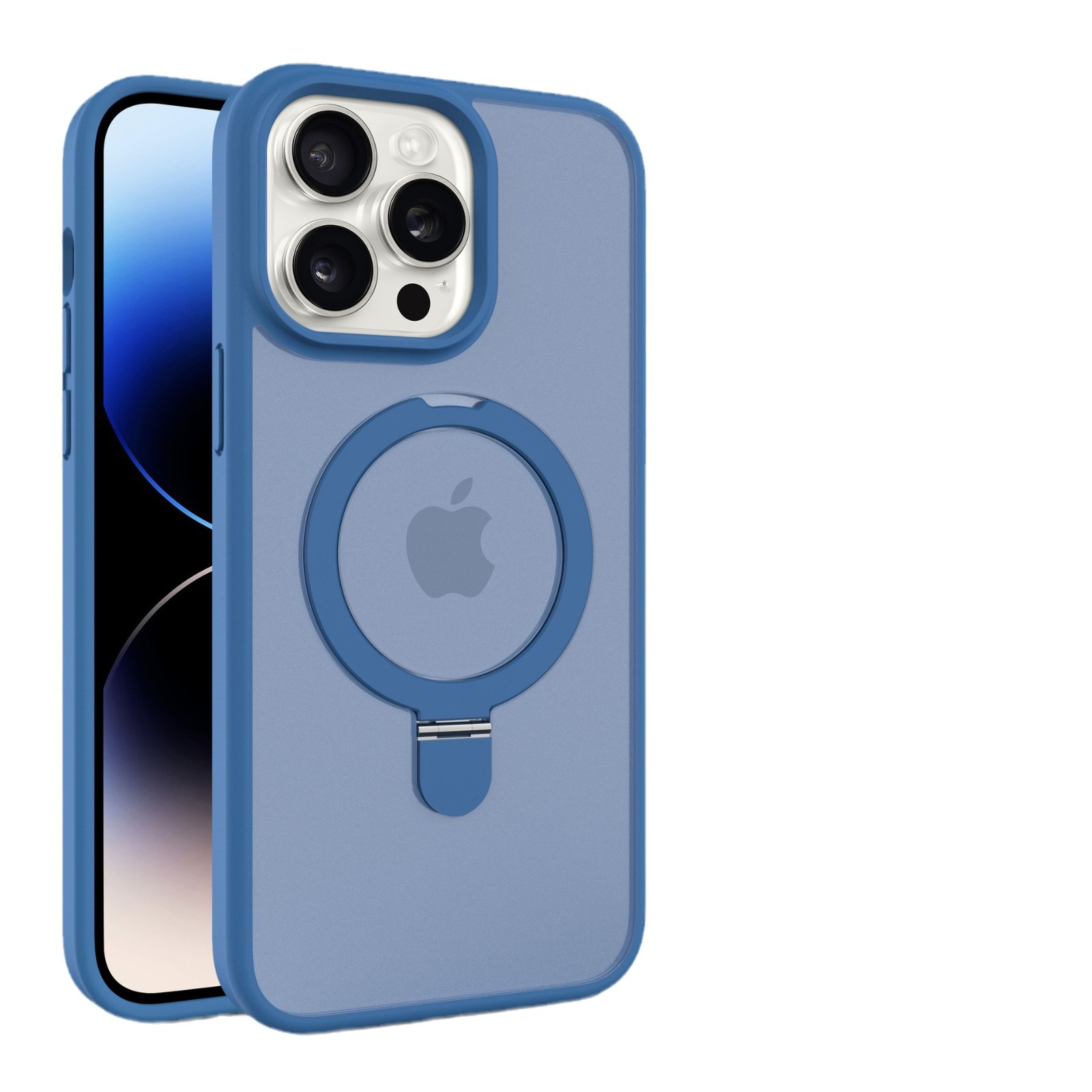 Funda para teléfono móvil con soporte de pivote iPhone16, succión magnética 11 Película de lente Apple 17PRO 13 Funda protectora esmerilada