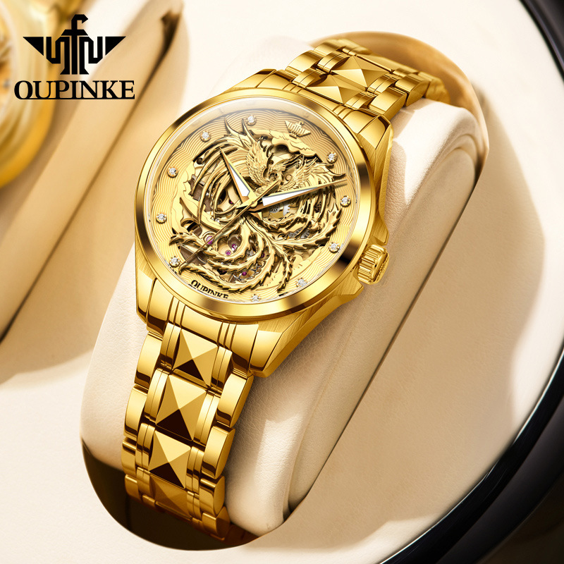 Oupinke new imported movement automatic mechanical women's watch phoenix-shaped dial niche high-end women's mechanical watch batch