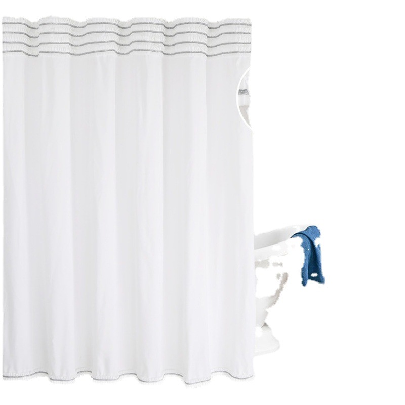 Gran encaje hecho a mano, impermeable y resistente al moho, cortina de ducha, tela de poliéster, gancho de plástico C, cortina de baño, venta directa de fábrica