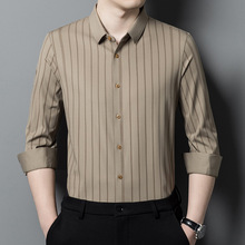主推爆款 春秋无痕条纹长袖衬衫22066款 现货大货 面料丝滑免烫易