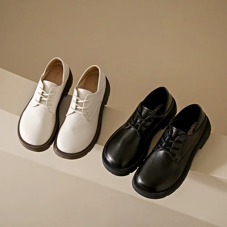 Кожаные туфли на толстой подошве в британском стиле, весна 2024 года, обувь в новом стиле, Женская универсальная модная женская обувь, мягкая подошва, не уставшие ноги, одиночные туфли