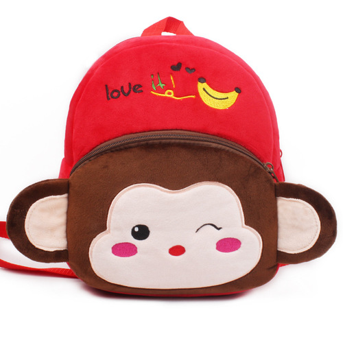 Cute kindergarten 3-4 year old baby plush cartoon schoolbag small and middle class children boys and girls backpack