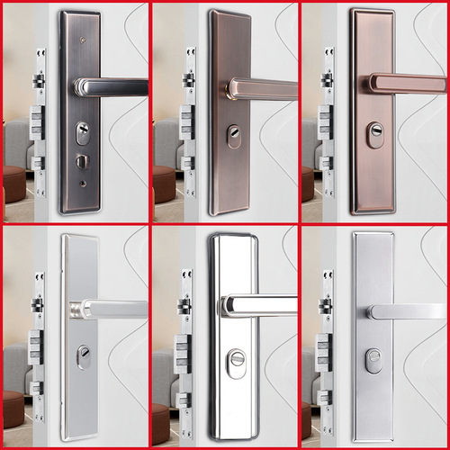 Household universal mechanical door lock 304 stainless steel red ancient handle entry door door household universal panel
