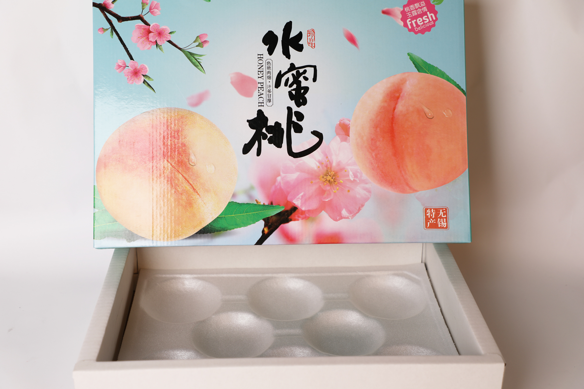 Algodón de perla de melocotón 6 / 8 / 12 / pedazo de melocotón amarillo, melocotón, pera, regalo expreso, embalaje de cartón, caja de regalo