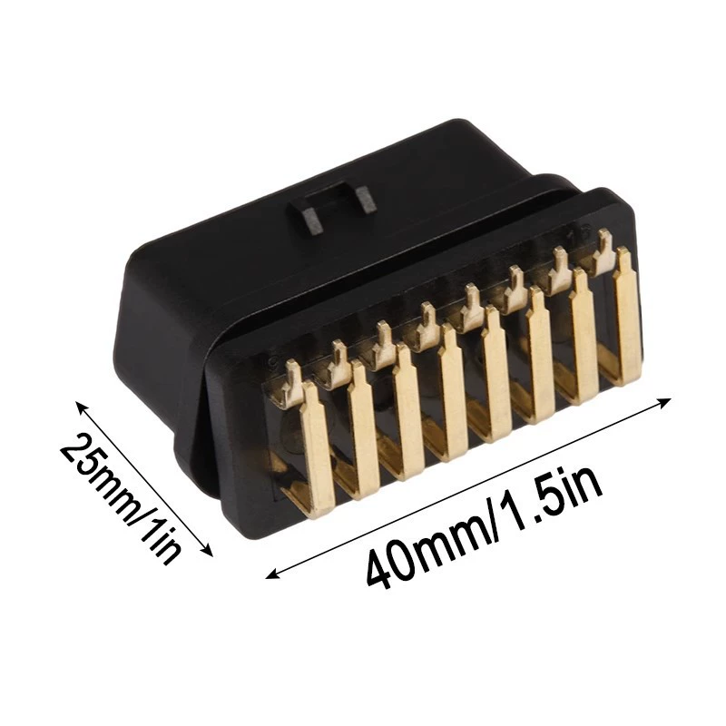 OBD2 16pin Женский штекер 90-градусный изогнутый контактный штекер позолоченный разъем