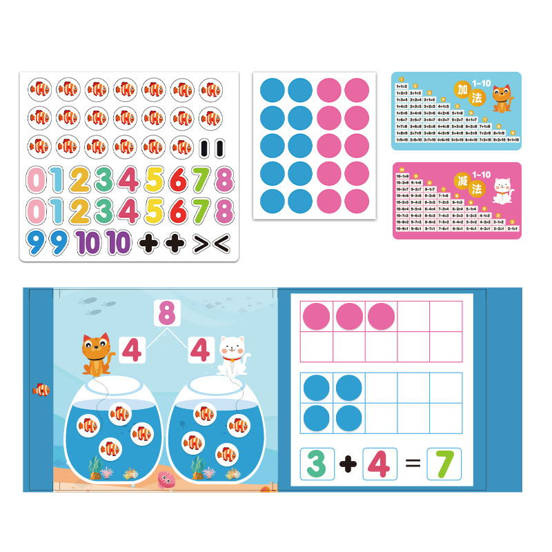 Kindergarten matemáticas adición y resta enseñanza ayudas artefacto diez array iluminación digital juguetes de descomposición aritmética para niños dentro de 20